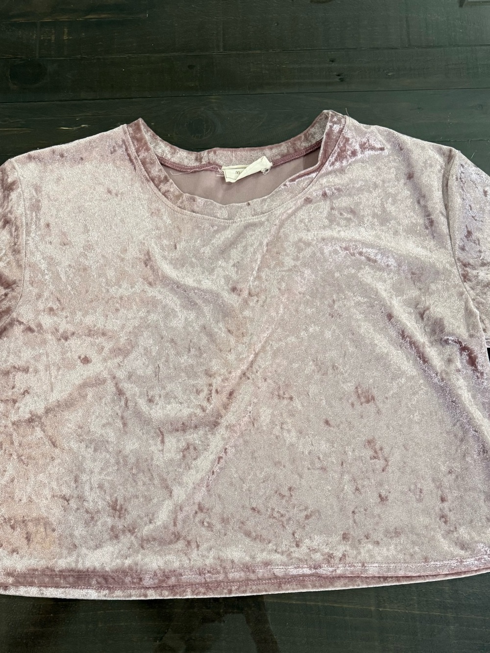 Crushed Velvet Crop Top in Lavender - Women